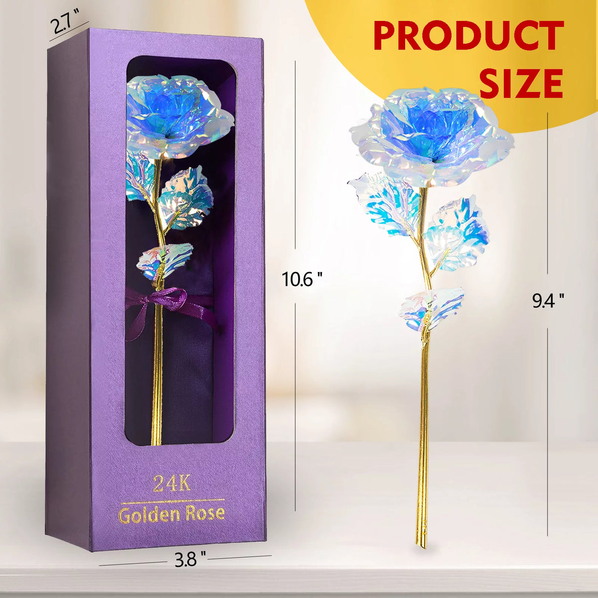 Artificial Flowers Rose Valentine's Day Gifts for Women, Mother, Forever Flowers for Girlfriend, Blue