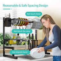 Load image into Gallery viewer, Adjustable Stainless Steel Over Sink Dish Drying Rack
