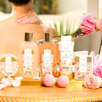 Load image into Gallery viewer, Spa Gift Baskets for Women - 9 Pcs Rose Bath Gift Kits, Holiday Beauty Body Care Gift Sets for Valentines Day

