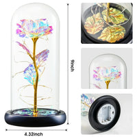 Load image into Gallery viewer, Galaxy Rose Gifts Colorful Artificial Flower Rose Light Gift in A Glass Dome Flowers Gifts
