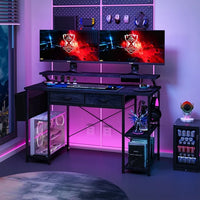Load image into Gallery viewer, &quot;Multi-Purpose 47&quot; Computer Desk with Drawers &amp; Monitor Stand
