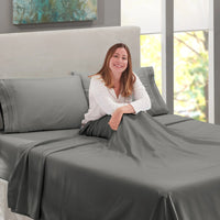 Load image into Gallery viewer, 1800 Series Deep Pocket Microfiber Queen Sheet Set | Gray
