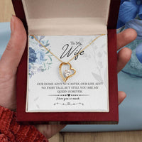 Load image into Gallery viewer, My Queen Wife -- Forever Love Necklace with On Demand Message Card
