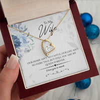 Load image into Gallery viewer, My Queen Wife -- Forever Love Necklace with On Demand Message Card
