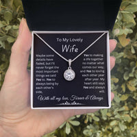 Load image into Gallery viewer, Gift for Wife &quot;Yes to making a life together no matter what comes our way&quot; Necklace
