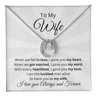 Load image into Gallery viewer, Gift for Wife &quot;I am the luckiest man alive to have you as my wife&quot; Necklace
