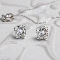 Load image into Gallery viewer, Eternal Love Knot Earring &amp; Necklace Set - A Radiant Symbol of Endless Connection
