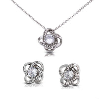 Load image into Gallery viewer, Eternal Love Knot Earring &amp; Necklace Set - A Radiant Symbol of Endless Connection
