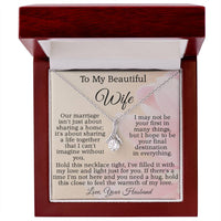 Load image into Gallery viewer, To My Beautiful Wife - Hold this necklace tight, I&#39;ve filled it with my love and light just for you.
