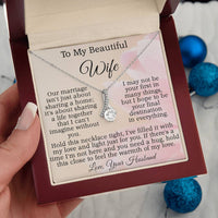 Load image into Gallery viewer, To My Beautiful Wife - Hold this necklace tight, I&#39;ve filled it with my love and light just for you.
