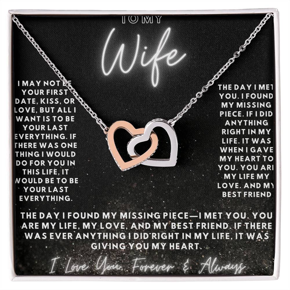 To my Wife -Interlocking Hearts Necklace