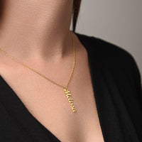 Load image into Gallery viewer, Eternal Love: Personalized Vertical Name Necklace for Her
