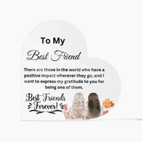 Load image into Gallery viewer, Express Your Heartfelt Emotions with Our Printed Heart-Shaped Acrylic Plaque/ Gift Idea for Friend/ BFF Gift
