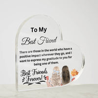 Load image into Gallery viewer, Express Your Heartfelt Emotions with Our Printed Heart-Shaped Acrylic Plaque/ Gift Idea for Friend/ BFF Gift
