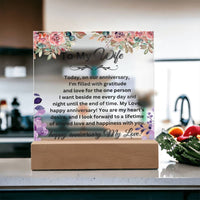 Load image into Gallery viewer, Shower Your Beautiful Wife with Love through Thoughtful Messages with Our Engraved Acrylic Plaque
