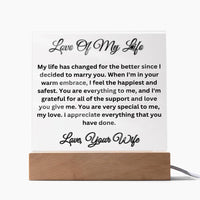 Load image into Gallery viewer, Elevate Your Sentiments for the Love Of Your Life with Our Square Acrylic Plaque
