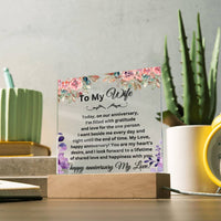 Load image into Gallery viewer, Shower Your Beautiful Wife with Love through Thoughtful Messages with Our Engraved Acrylic Plaque
