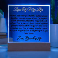 Load image into Gallery viewer, Elevate Your Sentiments for the Love Of Your Life with Our Square Acrylic Plaque
