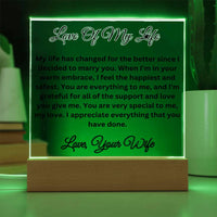 Load image into Gallery viewer, Elevate Your Sentiments for the Love Of Your Life with Our Square Acrylic Plaque
