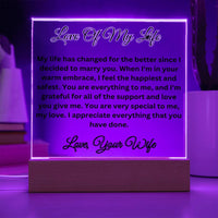 Load image into Gallery viewer, Elevate Your Sentiments for the Love Of Your Life with Our Square Acrylic Plaque
