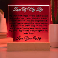 Load image into Gallery viewer, Elevate Your Sentiments for the Love Of Your Life with Our Square Acrylic Plaque
