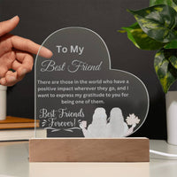 Load image into Gallery viewer, Illuminate Your Space with the Engraved Acrylic Plaque/ Gift for BFF/ Best Friend Gift Idea
