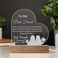 Load image into Gallery viewer, Illuminate Your Space with the Engraved Acrylic Plaque/ Gift for BFF/ Best Friend Gift Idea
