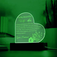 Load image into Gallery viewer, Heartfelt Messages to Your Beautiful Wife, Illuminate Your Space with the Engraved Acrylic Plaque
