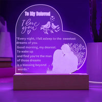 Load image into Gallery viewer, Illuminate Your Memories with Our Engraved Acrylic Heart Plaque
