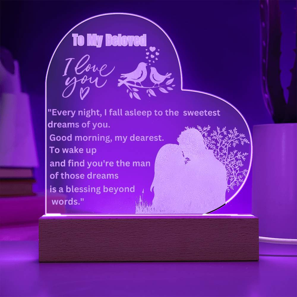 Illuminate Your Memories with Our Engraved Acrylic Heart Plaque