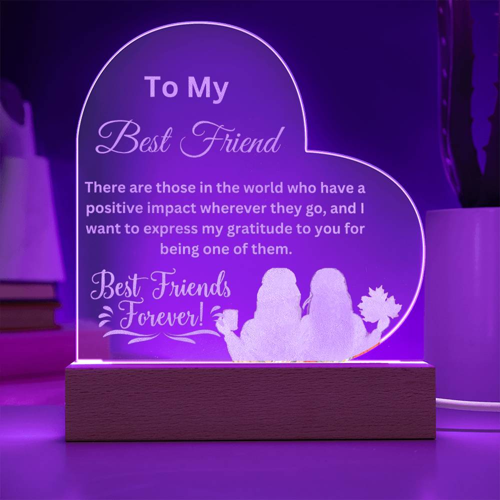 Illuminate Your Space with the Engraved Acrylic Plaque/ Gift for BFF/ Best Friend Gift Idea