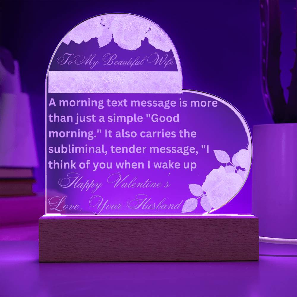 Illuminate Your Memories with Our Engraved Acrylic Heart Plaque