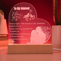 Load image into Gallery viewer, Illuminate Your Memories with Our Engraved Acrylic Heart Plaque
