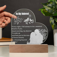 Load image into Gallery viewer, Illuminate Your Memories with Our Engraved Acrylic Heart Plaque
