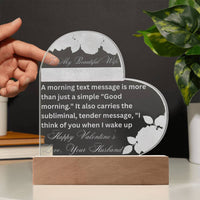 Load image into Gallery viewer, Illuminate Your Memories with Our Engraved Acrylic Heart Plaque
