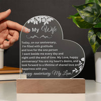Load image into Gallery viewer, Shower Your Beautiful Wife with Love through Thoughtful Messages with Our Engraved Acrylic Plaque
