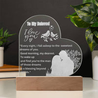 Load image into Gallery viewer, Illuminate Your Memories with Our Engraved Acrylic Heart Plaque
