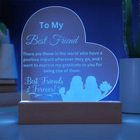 Load image into Gallery viewer, Illuminate Your Space with the Engraved Acrylic Plaque/ Gift for BFF/ Best Friend Gift Idea
