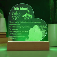Load image into Gallery viewer, Illuminate Your Memories with Our Engraved Acrylic Heart Plaque
