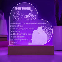 Load image into Gallery viewer, Illuminate Your Memories with Our Engraved Acrylic Heart Plaque
