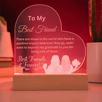 Load image into Gallery viewer, Illuminate Your Space with the Engraved Acrylic Plaque/ Gift for BFF/ Best Friend Gift Idea
