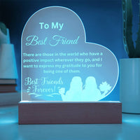 Load image into Gallery viewer, Illuminate Your Space with the Engraved Acrylic Plaque/ Gift for BFF/ Best Friend Gift Idea
