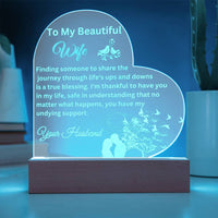 Load image into Gallery viewer, Heartfelt Messages to Your Beautiful Wife, Illuminate Your Space with the Engraved Acrylic Plaque
