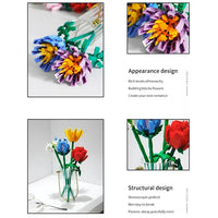 Load image into Gallery viewer, Flowers Bouquet Building Blocks Set Comes with Exquisite Packaging Box,5 sets of random colors and flowers
