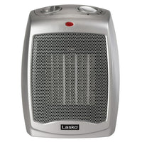 Load image into Gallery viewer, 1500W Electric Ceramic Space Heater, Adjustable Thermostat - Silver
