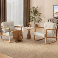 Load image into Gallery viewer, Beige Rocking Chair - Elegant Comfort
