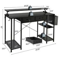 Load image into Gallery viewer, &quot;Multi-Purpose 47&quot; Computer Desk with Drawers &amp; Monitor Stand
