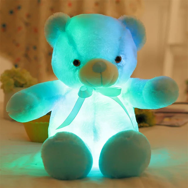 Light Up Bear LED Bear Stuffed Animals with Bowtie Glow Bear Plush Toys Doll Gifts Valentine's Day Christmas Birthday 12 Inch