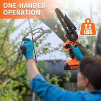 Load image into Gallery viewer, 6&quot; Mini Chainsaw Cordless with 2 Batteries &amp; 2 Chains for Wood Cutting
