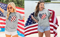 Load image into Gallery viewer, Patriotic Women&#39;s American Flag Shirt | Short Sleeve July 4th Top S-XXL
